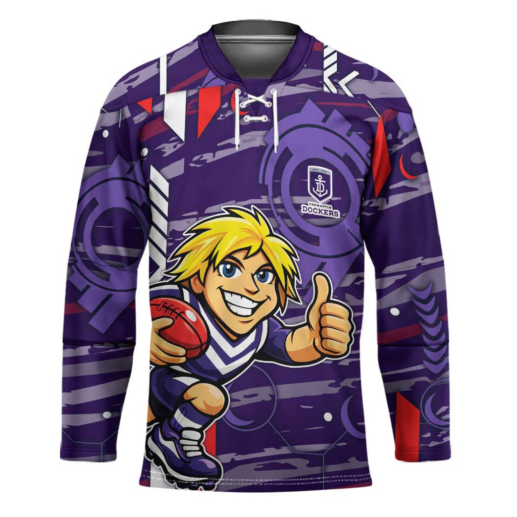 Fremantle Dockers Hockey Jersey Mascot Cartoon Football Illustration Style