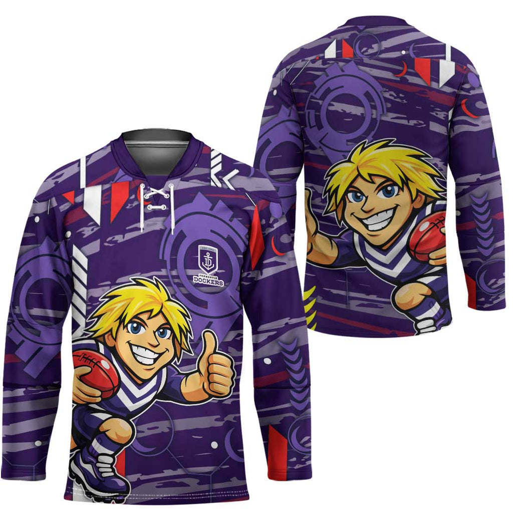 Fremantle Dockers Hockey Jersey Mascot Cartoon Football Illustration Style