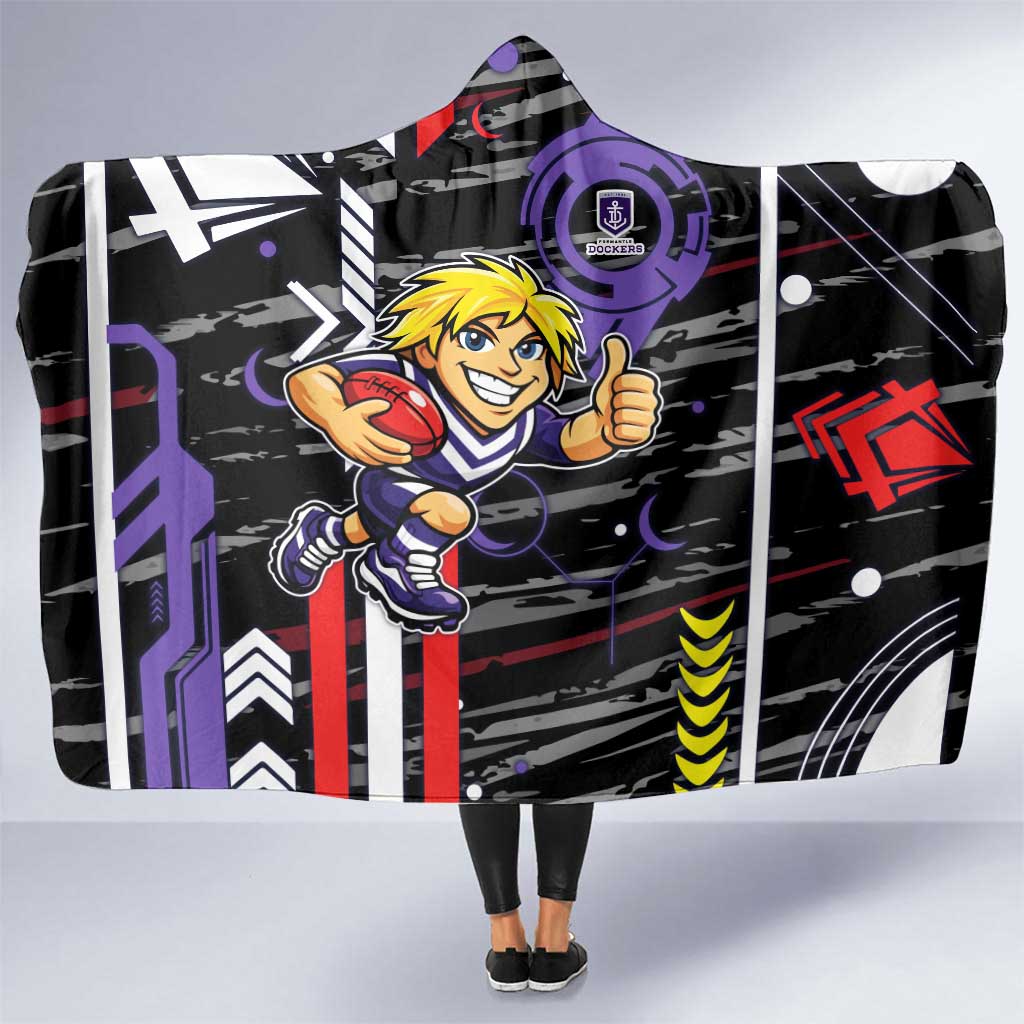 Fremantle Dockers Hooded Blanket Mascot Cartoon Football Illustration Style