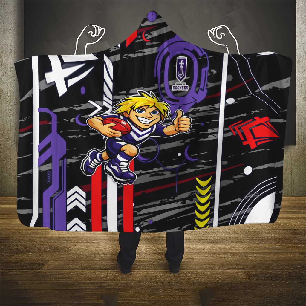 Fremantle Dockers Hooded Blanket Mascot Cartoon Football Illustration Style