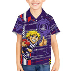Fremantle Dockers Kid Hawaiian Shirt Mascot Cartoon Football Illustration Style