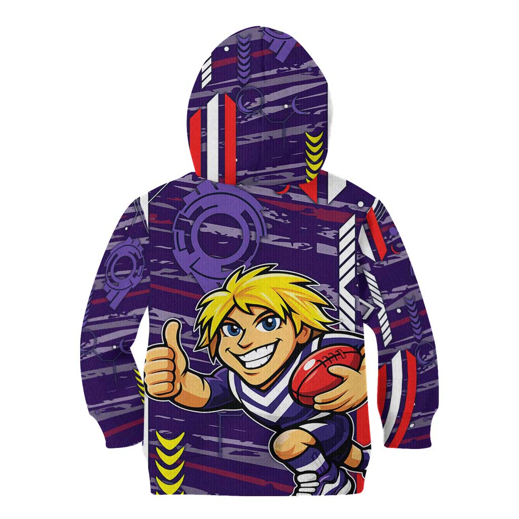 Fremantle Dockers Kid Hoodie Mascot Cartoon Football Illustration Style