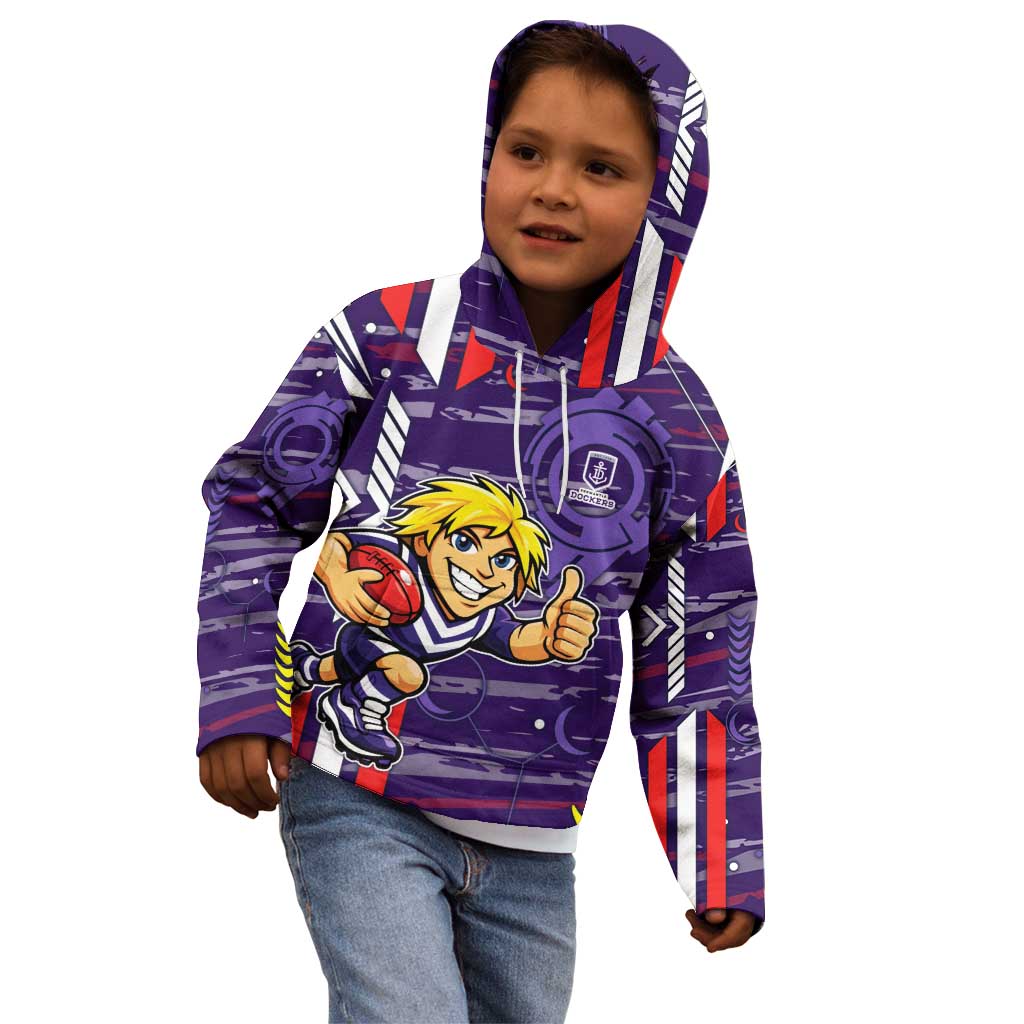 Fremantle Dockers Kid Hoodie Mascot Cartoon Football Illustration Style
