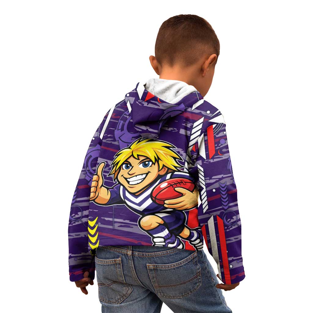 Fremantle Dockers Kid Hoodie Mascot Cartoon Football Illustration Style