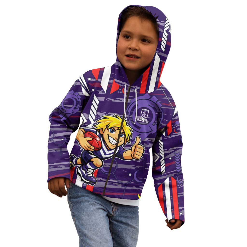 Fremantle Dockers Kid Hoodie Mascot Cartoon Football Illustration Style