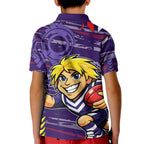 Fremantle Dockers Kid Polo Shirt Mascot Cartoon Football Illustration Style