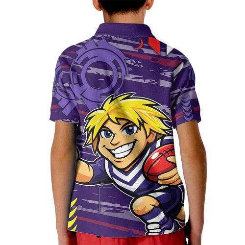 Fremantle Dockers Kid Polo Shirt Mascot Cartoon Football Illustration Style