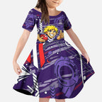 Fremantle Dockers Kid Short Sleeve Dress Mascot Cartoon Football Illustration Style