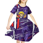Fremantle Dockers Kid Short Sleeve Dress Mascot Cartoon Football Illustration Style