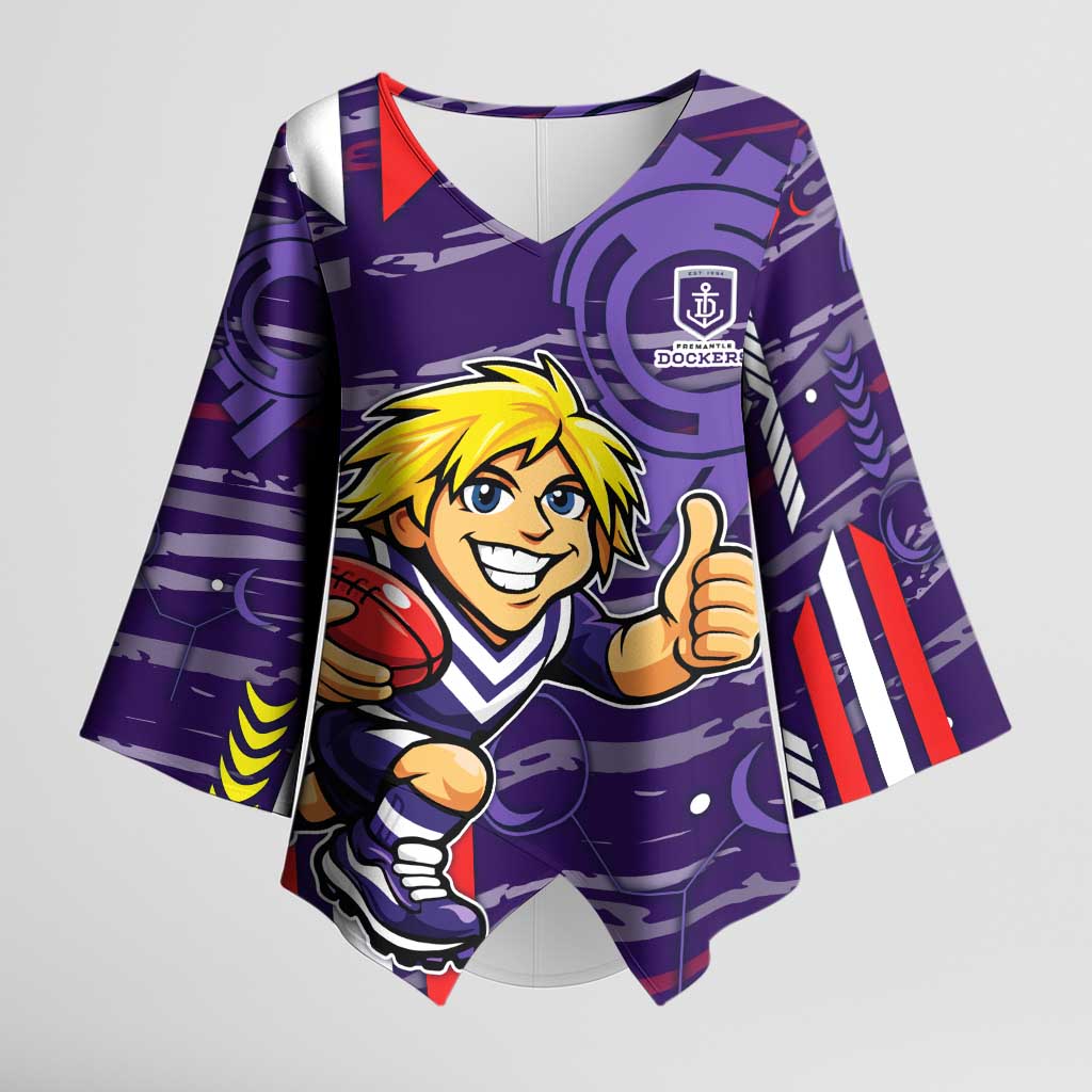 Fremantle Dockers Kimono Sleeve Blouse Mascot Cartoon Football Illustration Style
