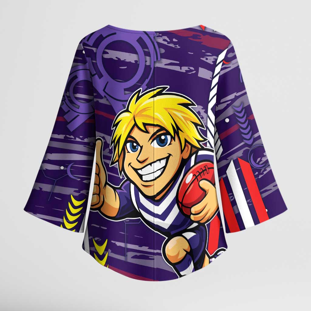 Fremantle Dockers Kimono Sleeve Blouse Mascot Cartoon Football Illustration Style