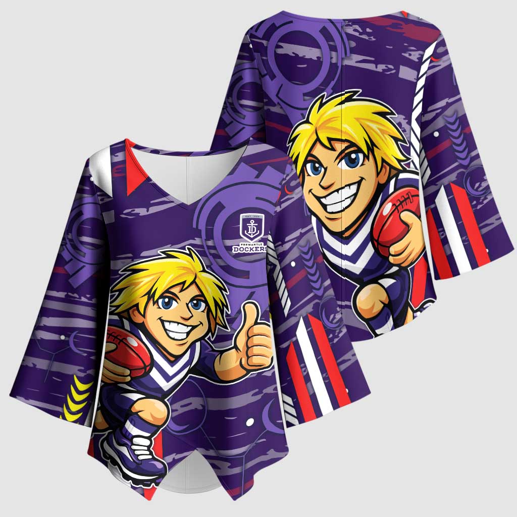 Fremantle Dockers Kimono Sleeve Blouse Mascot Cartoon Football Illustration Style