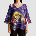 Fremantle Dockers Kimono Sleeve Blouse Mascot Cartoon Football Illustration Style