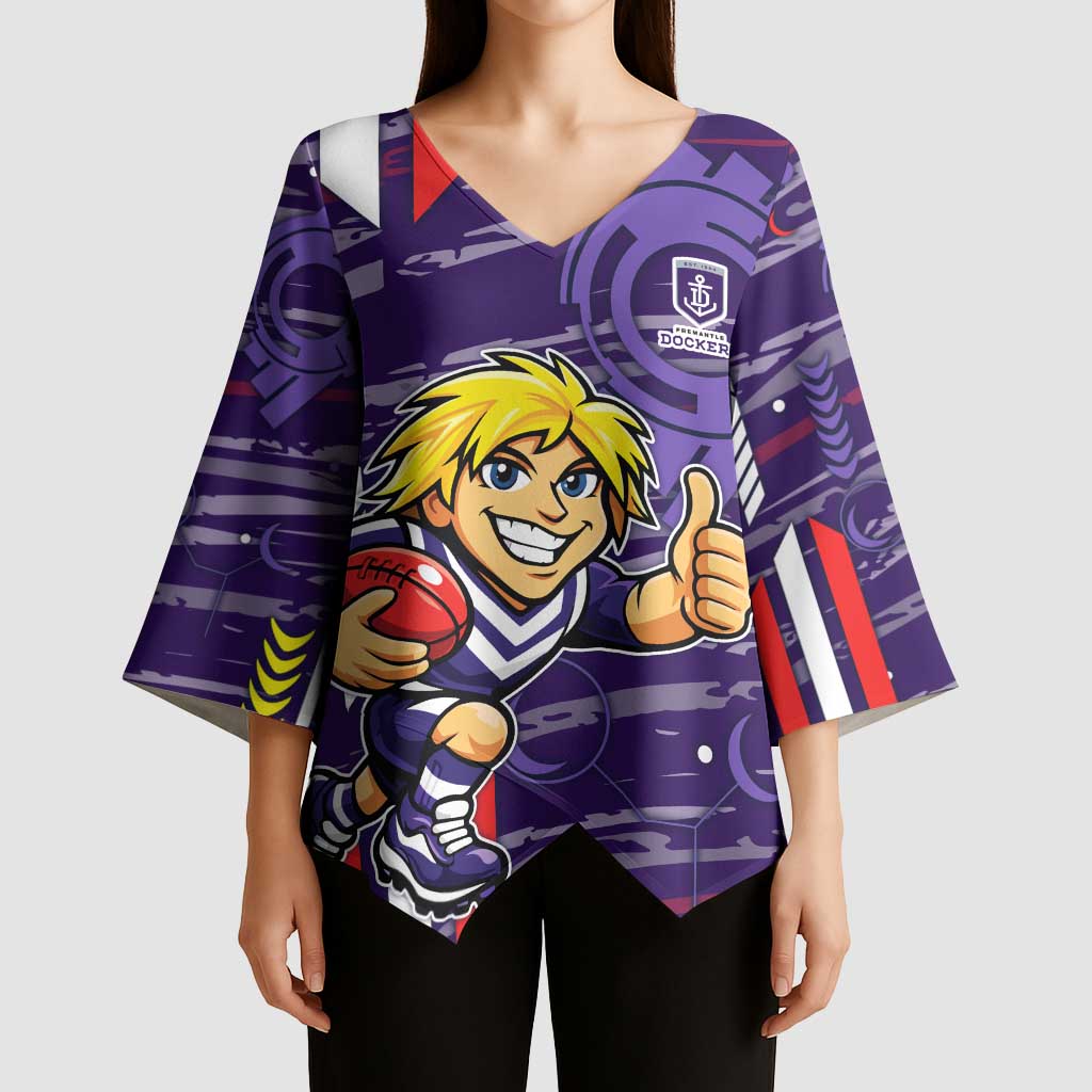 Fremantle Dockers Kimono Sleeve Blouse Mascot Cartoon Football Illustration Style