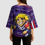 Fremantle Dockers Kimono Sleeve Blouse Mascot Cartoon Football Illustration Style