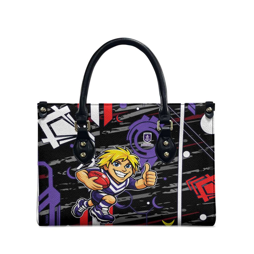 Fremantle Dockers Leather Bag Mascot Cartoon Football Illustration Style