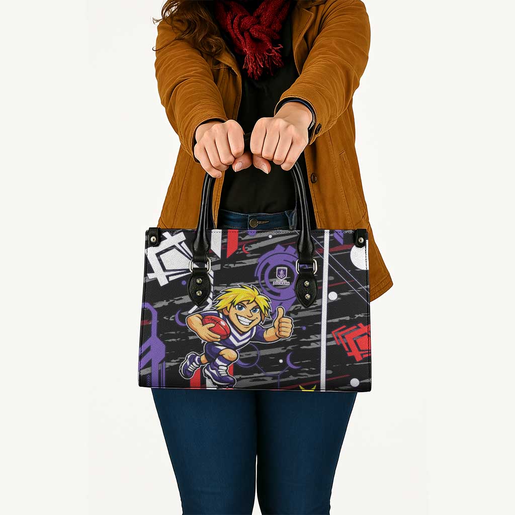 Fremantle Dockers Leather Bag Mascot Cartoon Football Illustration Style