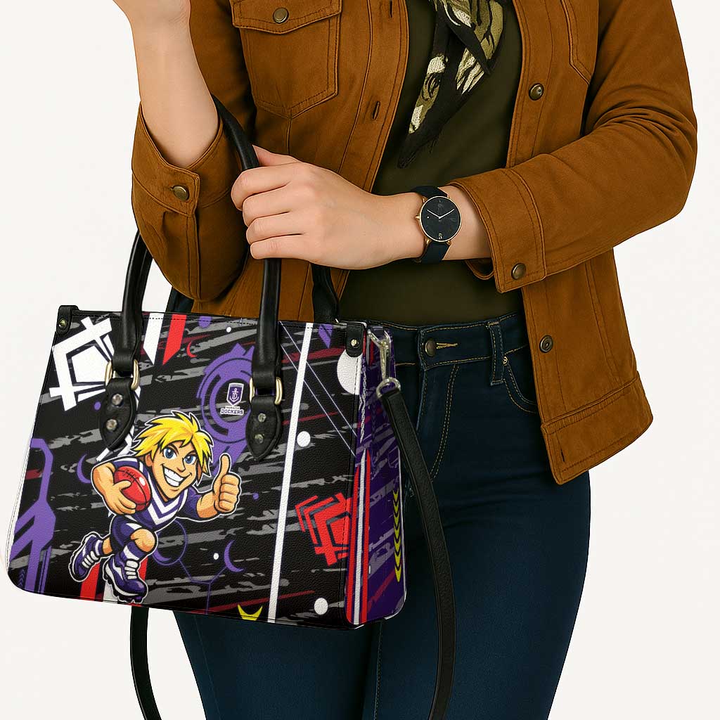Fremantle Dockers Leather Bag Mascot Cartoon Football Illustration Style