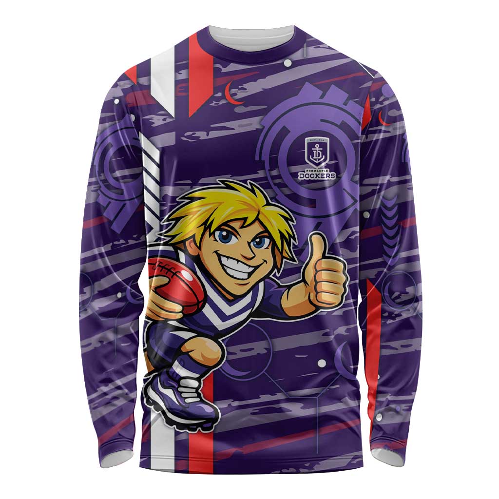 Fremantle Dockers Long Sleeve Shirt Mascot Cartoon Football Illustration Style