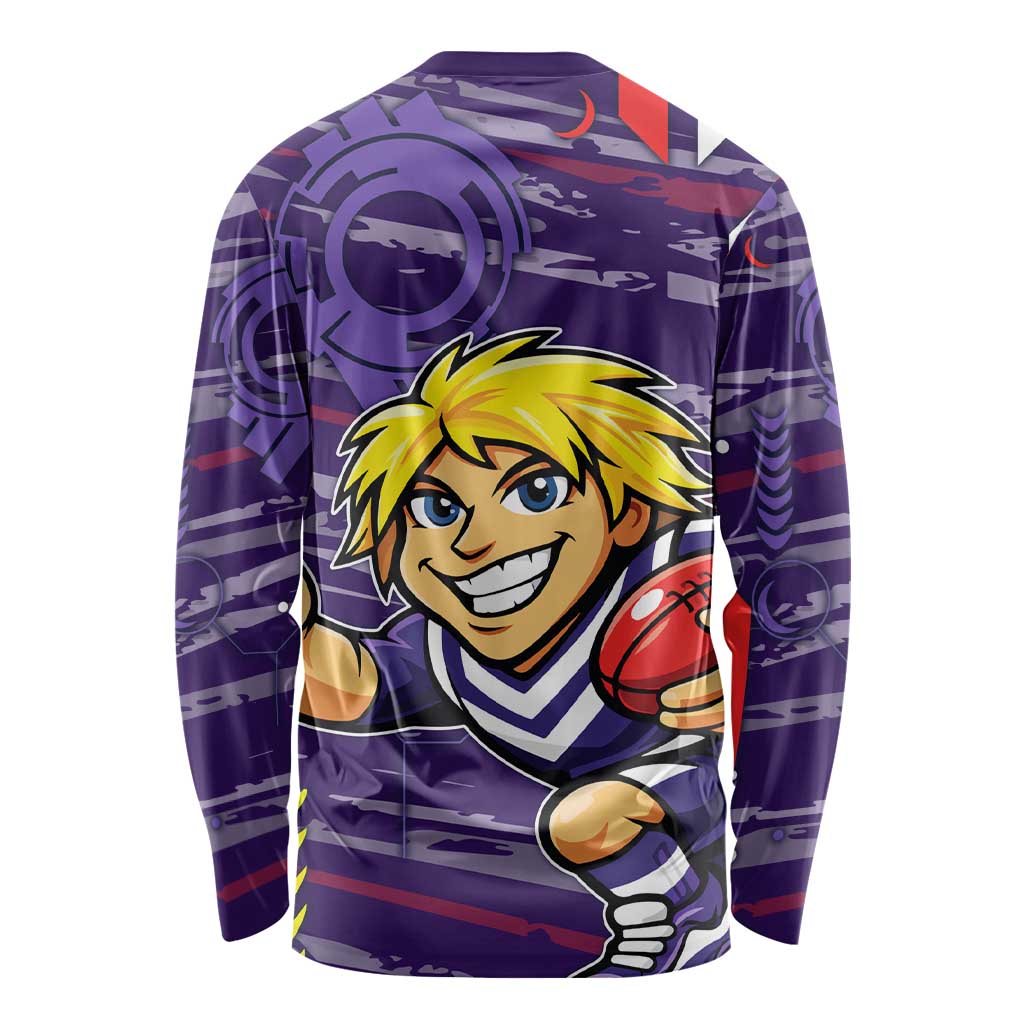 Fremantle Dockers Long Sleeve Shirt Mascot Cartoon Football Illustration Style