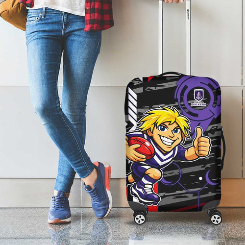 Fremantle Dockers Luggage Cover Mascot Cartoon Football Illustration Style