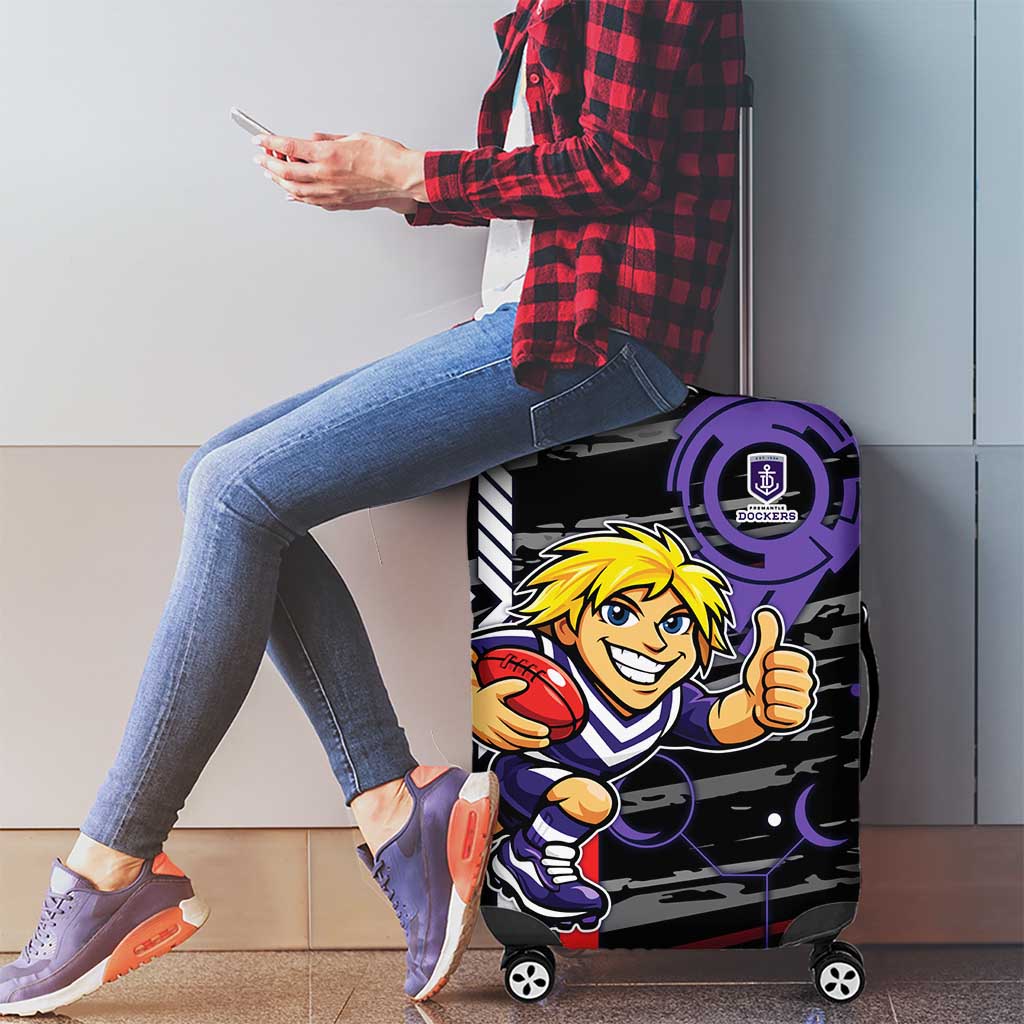 Fremantle Dockers Luggage Cover Mascot Cartoon Football Illustration Style