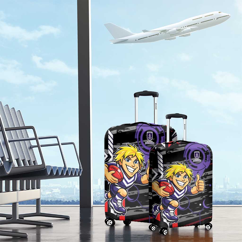 Fremantle Dockers Luggage Cover Mascot Cartoon Football Illustration Style