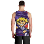 Fremantle Dockers Men Tank Top Mascot Cartoon Football Illustration Style