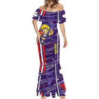 Fremantle Dockers Mermaid Dress Mascot Cartoon Football Illustration Style