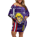 Fremantle Dockers Off Shoulder Short Dress Mascot Cartoon Football Illustration Style
