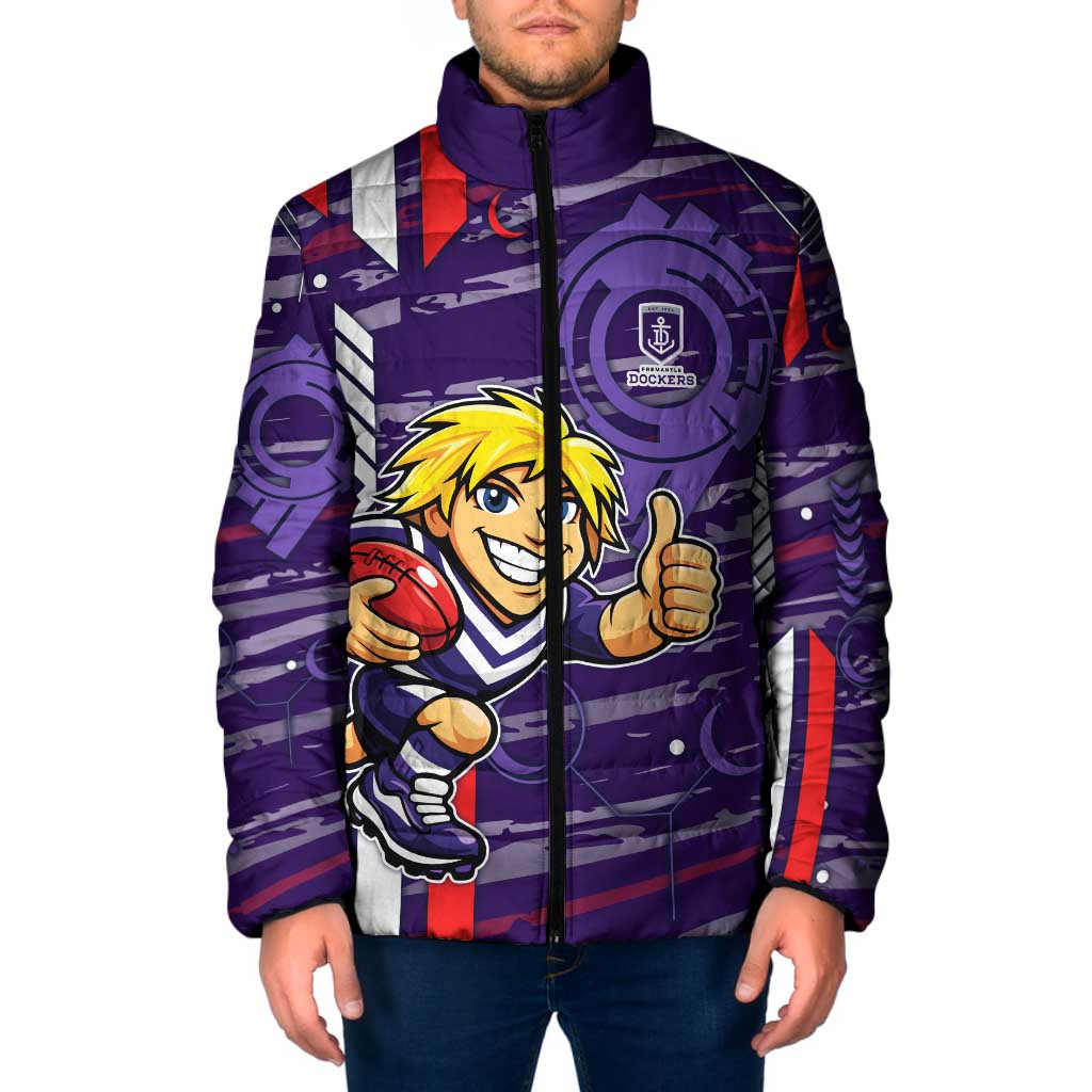Fremantle Dockers Padded Jacket Mascot Cartoon Football Illustration Style