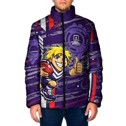 Fremantle Dockers Padded Jacket Mascot Cartoon Football Illustration Style