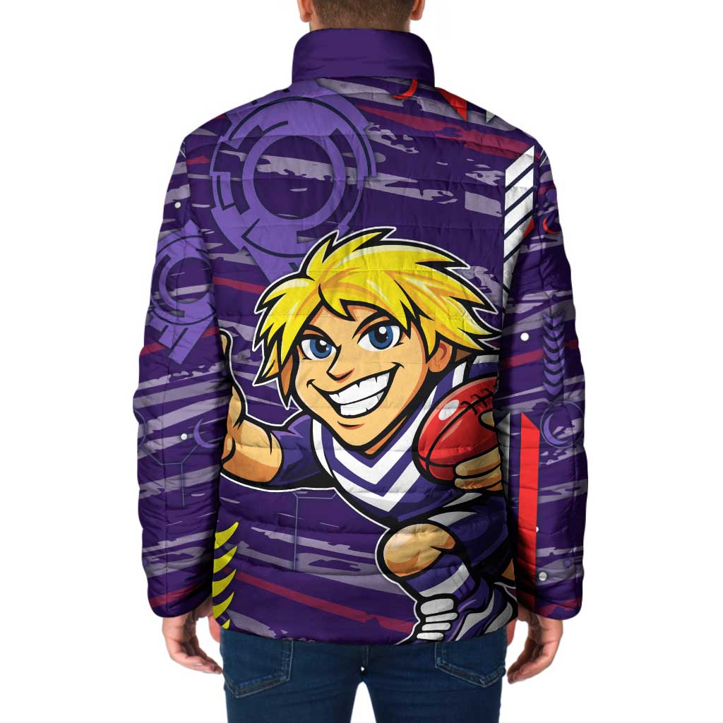 Fremantle Dockers Padded Jacket Mascot Cartoon Football Illustration Style