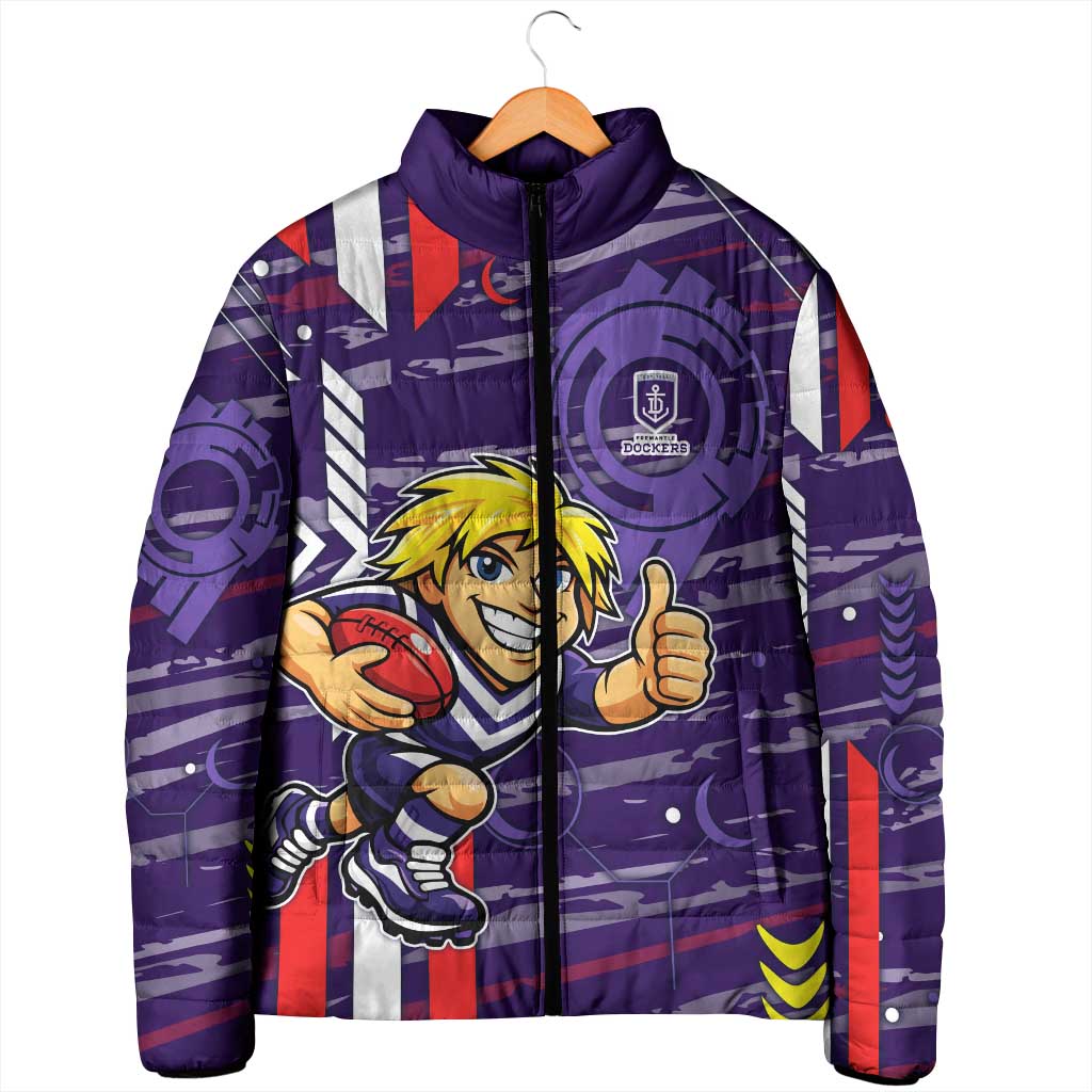 Fremantle Dockers Padded Jacket Mascot Cartoon Football Illustration Style