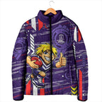 Fremantle Dockers Padded Jacket Mascot Cartoon Football Illustration Style