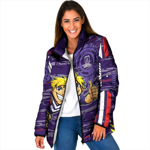 Fremantle Dockers Padded Jacket Mascot Cartoon Football Illustration Style