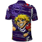 Fremantle Dockers Polo Shirt Mascot Cartoon Football Illustration Style