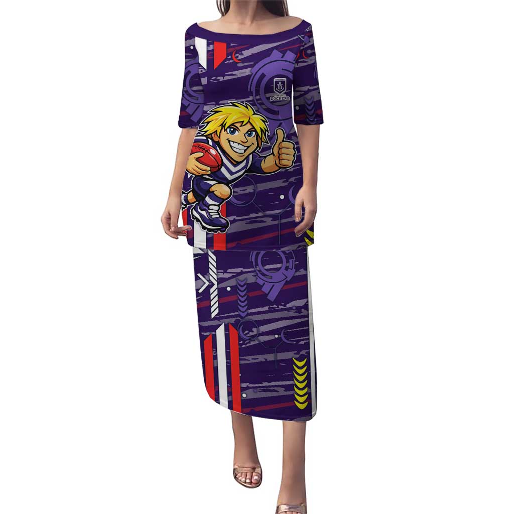 Fremantle Dockers Puletasi Mascot Cartoon Football Illustration Style