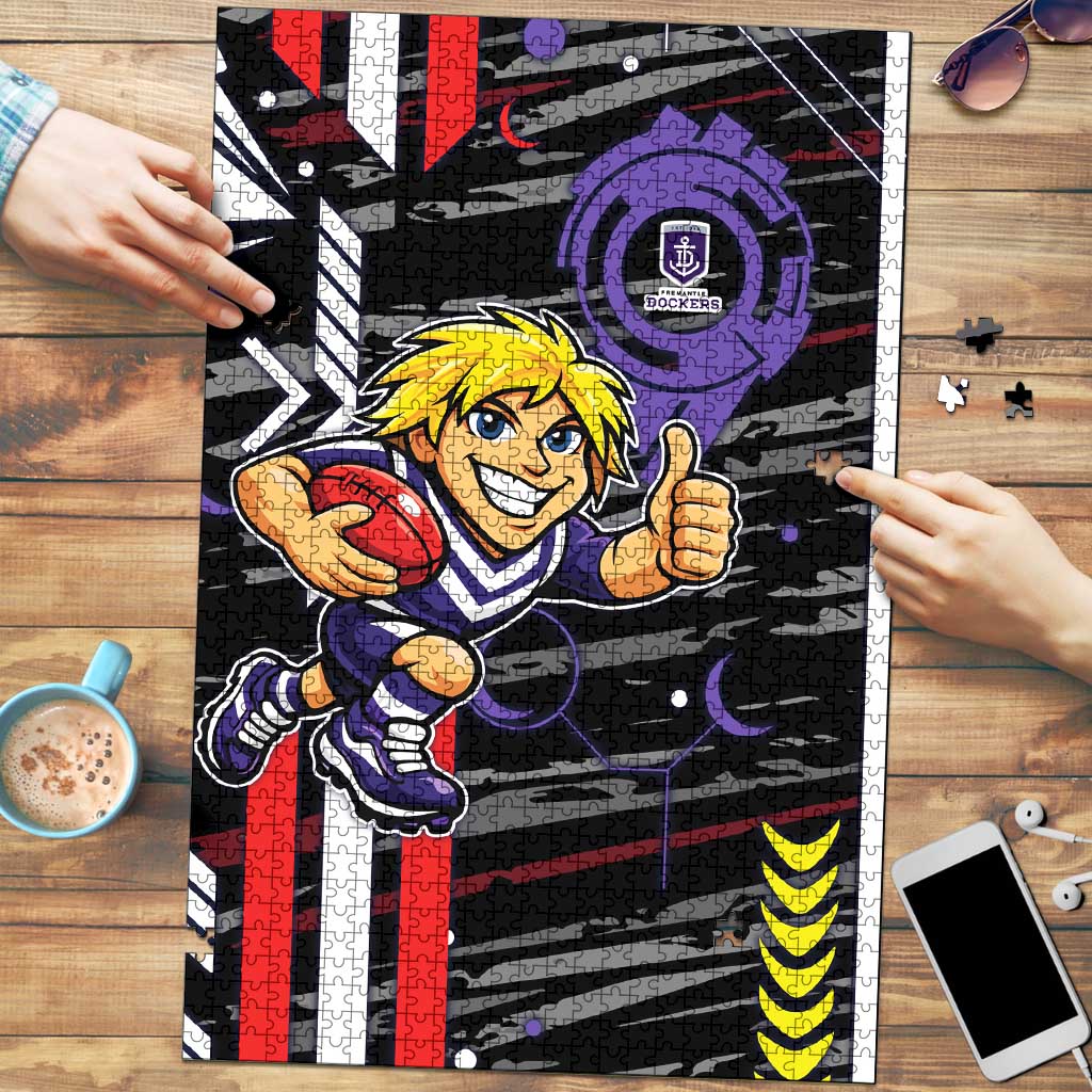 Fremantle Dockers Puzzle Mascot Cartoon Football Illustration Style