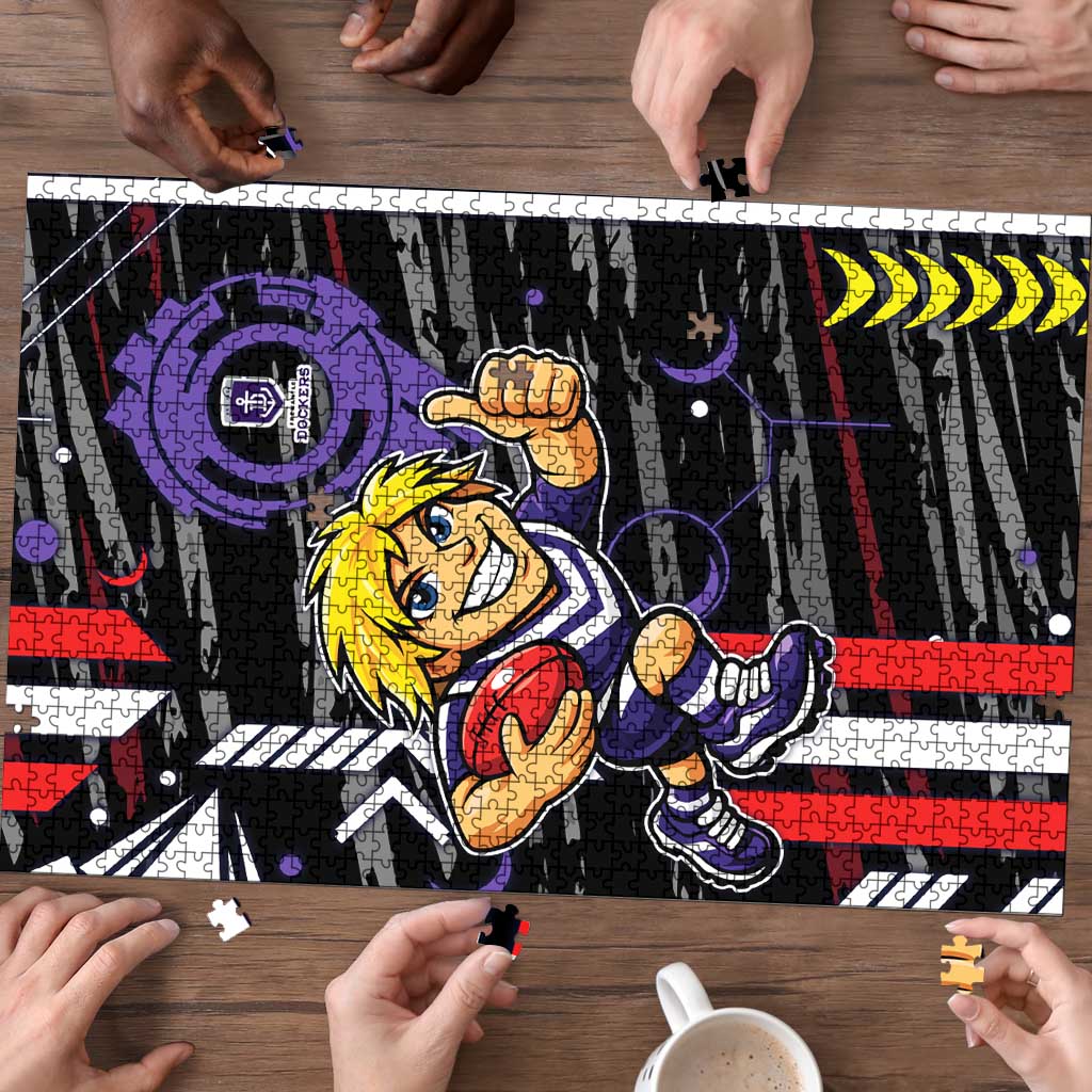 Fremantle Dockers Puzzle Mascot Cartoon Football Illustration Style