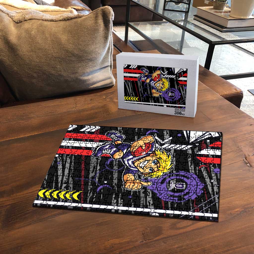 Fremantle Dockers Puzzle Mascot Cartoon Football Illustration Style
