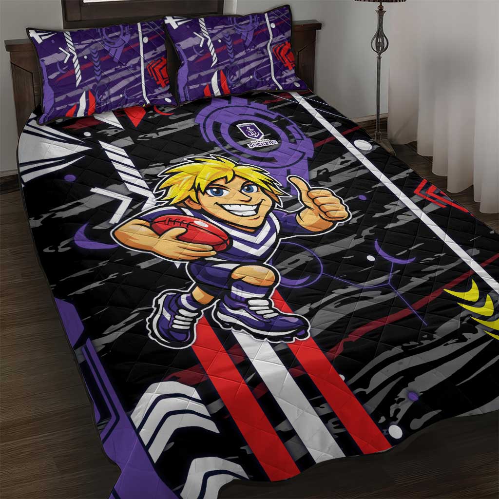 Fremantle Dockers Quilt Bed Set Mascot Cartoon Football Illustration Style