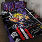 Fremantle Dockers Quilt Bed Set Mascot Cartoon Football Illustration Style