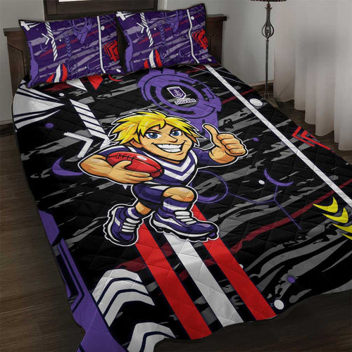 Fremantle Dockers Quilt Bed Set Mascot Cartoon Football Illustration Style
