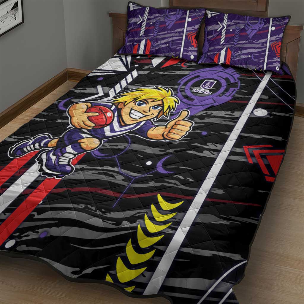 Fremantle Dockers Quilt Bed Set Mascot Cartoon Football Illustration Style