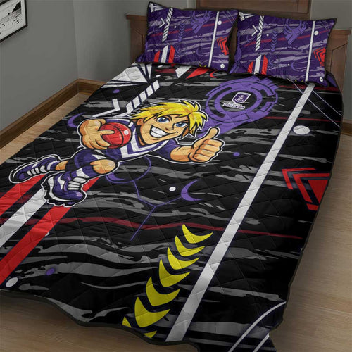 Fremantle Dockers Quilt Bed Set Mascot Cartoon Football Illustration Style