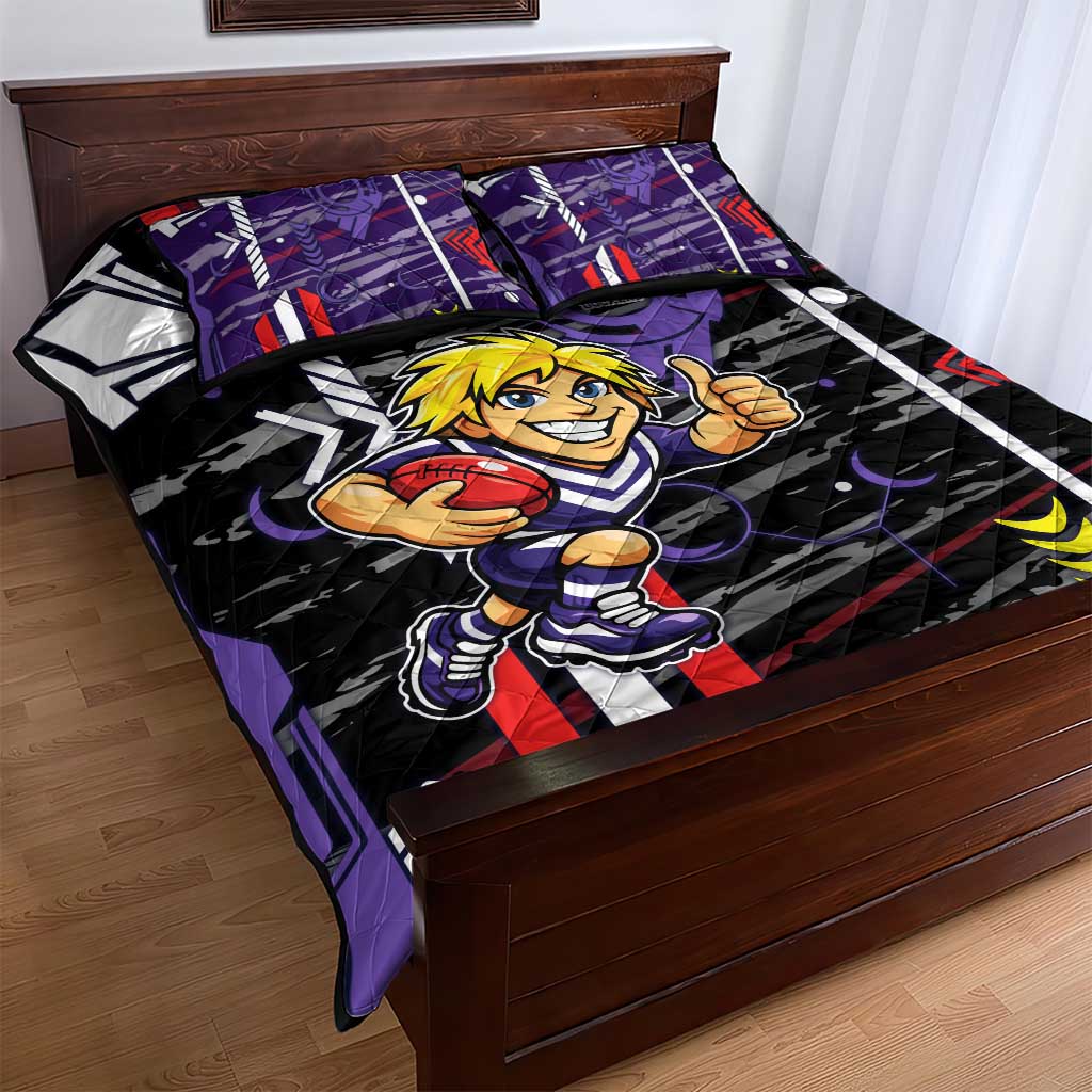 Fremantle Dockers Quilt Bed Set Mascot Cartoon Football Illustration Style