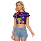 Fremantle Dockers Raglan Cropped T Shirt Mascot Cartoon Football Illustration Style