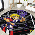 Fremantle Dockers Round Carpet Mascot Cartoon Football Illustration Style