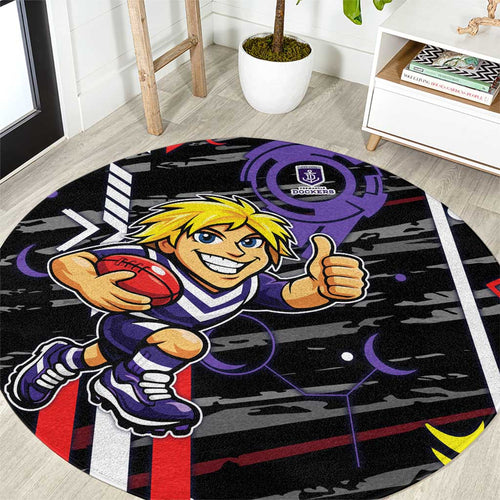 Fremantle Dockers Round Carpet Mascot Cartoon Football Illustration Style